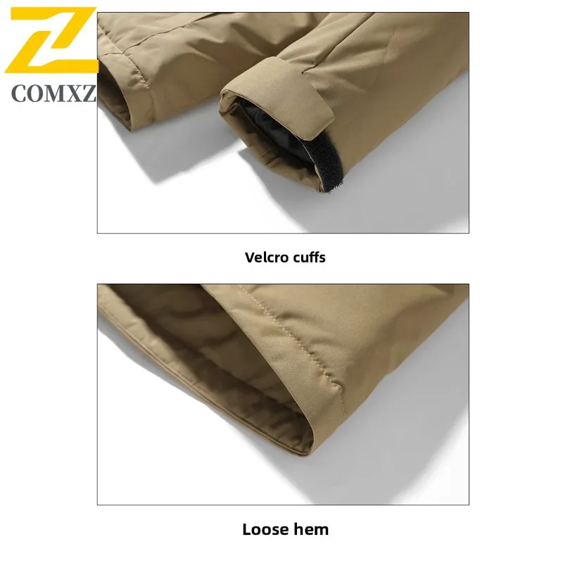 COMXZ Mantel Katun Berkualitas Tinggi Pria Musim Dingin Baru Trendi Longgar Ukuran Besar Kasual Tebal Hangat Jaket Ringan Tahan Angin Berlapis