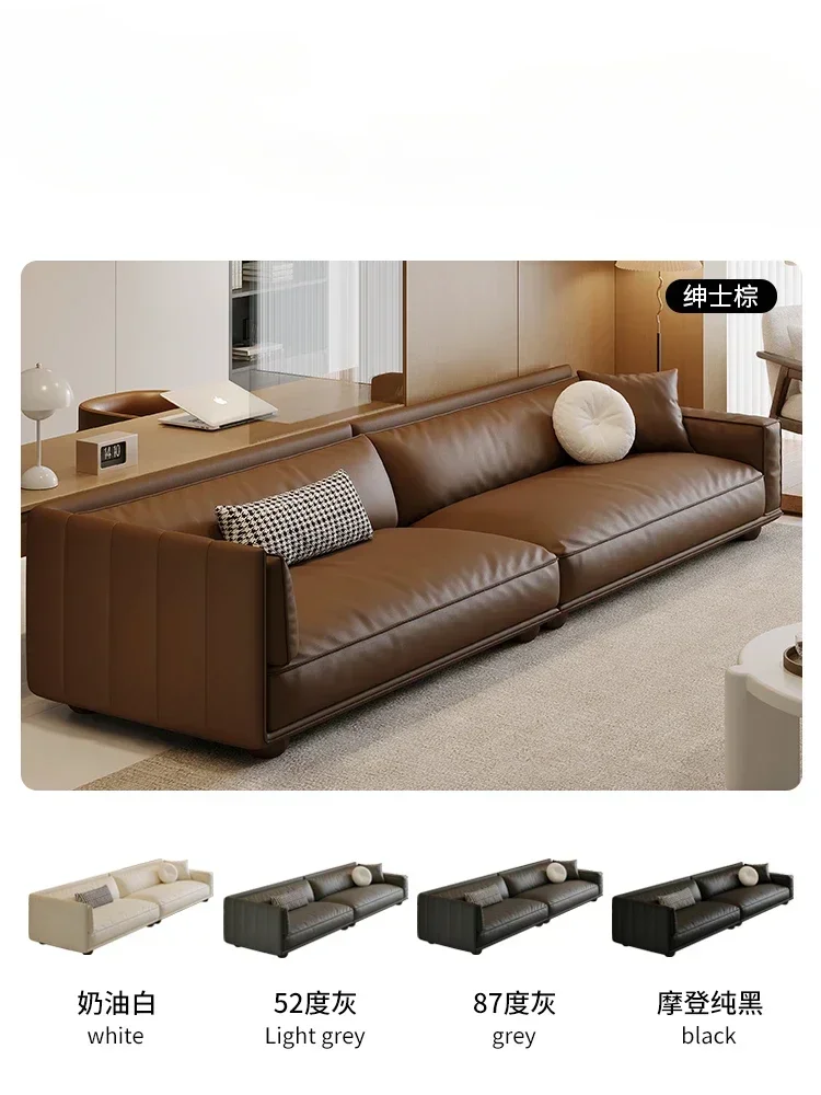 Cowhide  Modern  Living Room Straight Black Retro Small Apartment