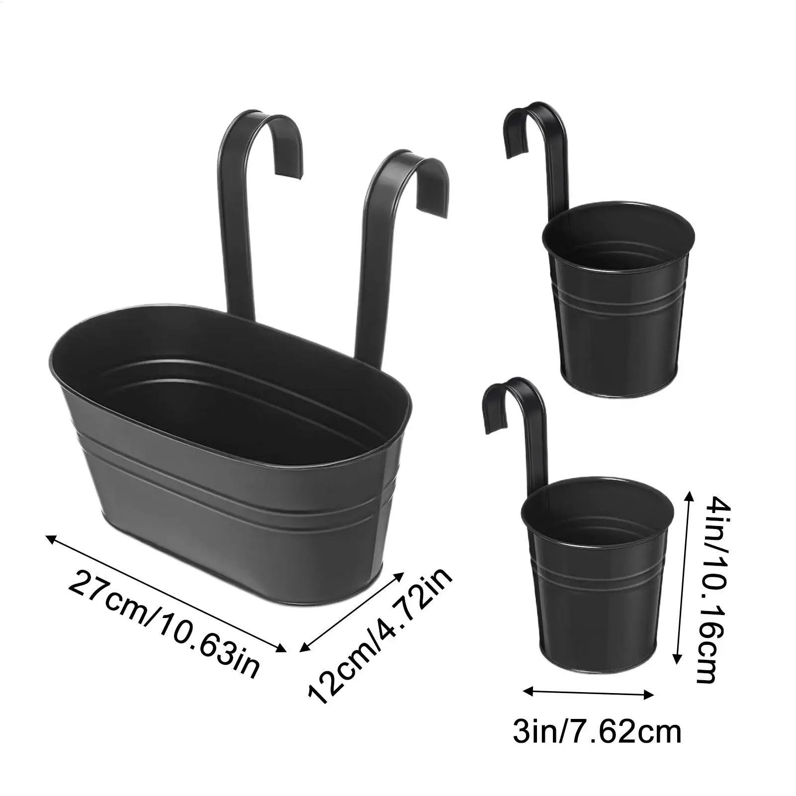 Outdoor Railing Planter Outdoor Balcony Railing Planter Hangable Houseplant Pots Metal Flower Boxes For Outside Fence Backyard