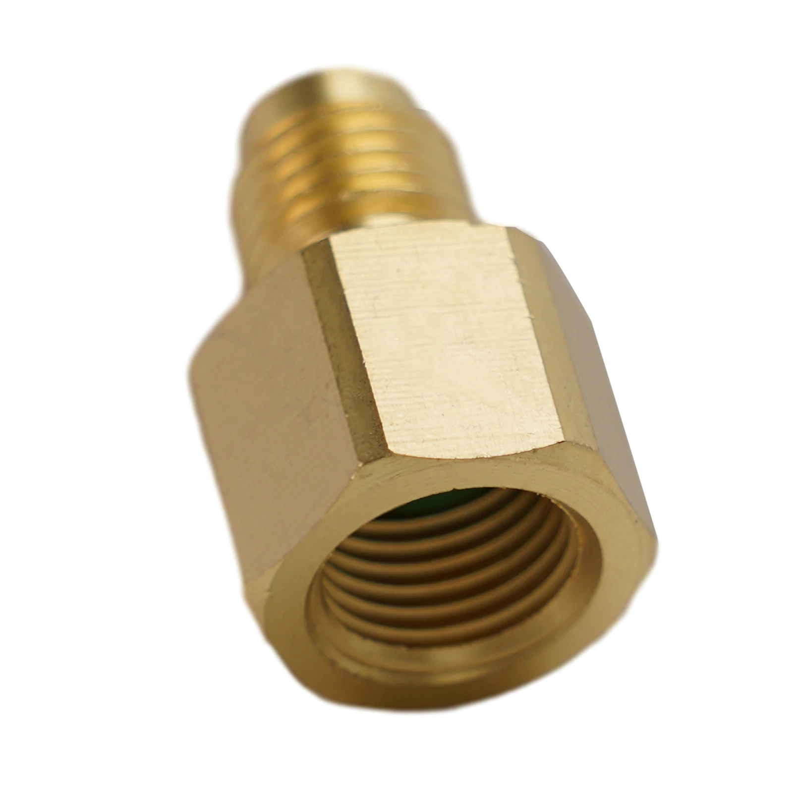Charging Adapter for R410A Systems Built with Brass Material and Configured for 1/4 SAE to 5/16 SAE Connection