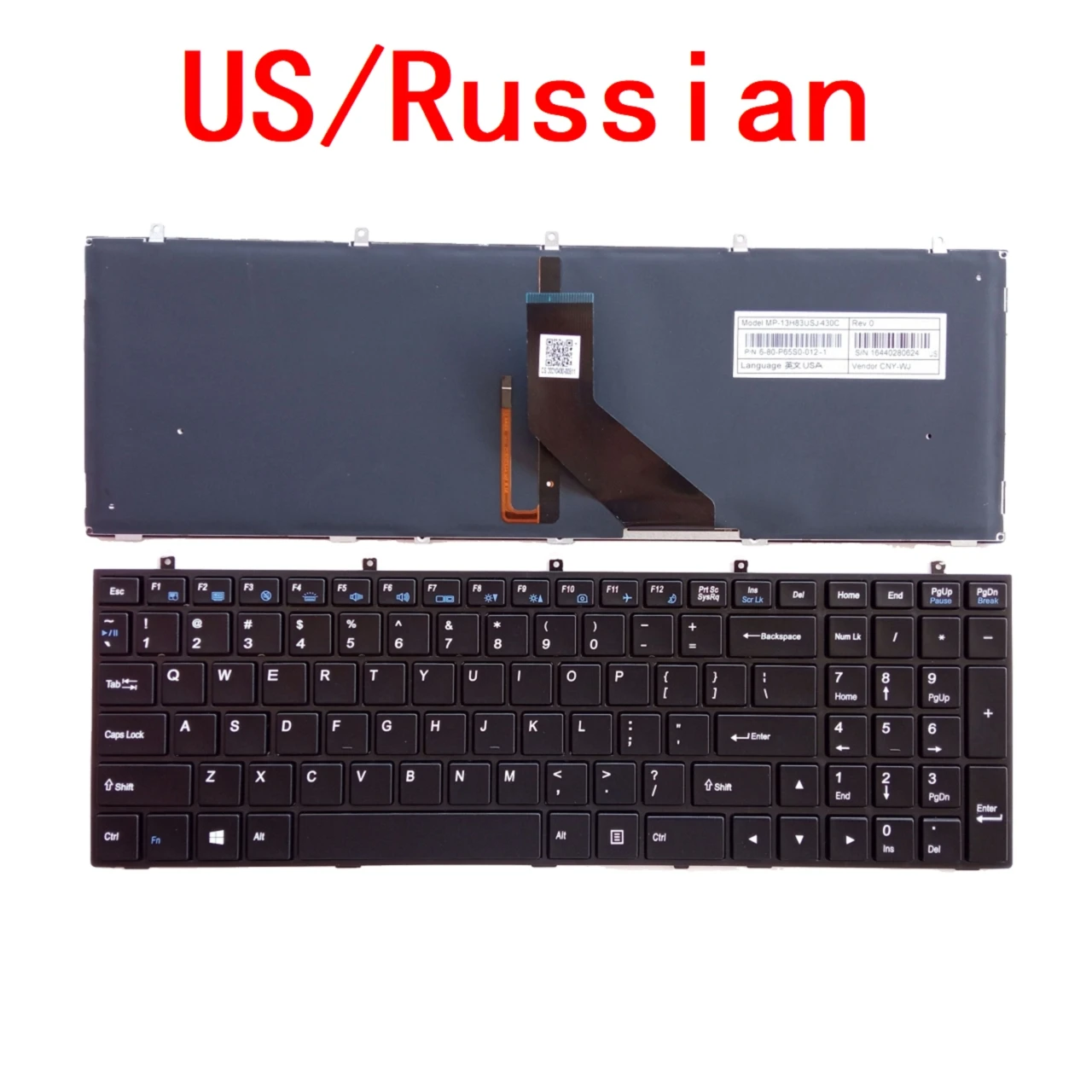 US RU Backlit Keyboard For CLEVO 35XET 37XET K590 K590S W350ET W350ETQ W350SKQ W350SS W350ST W355SS W35xST W370ET W370SK W370SS