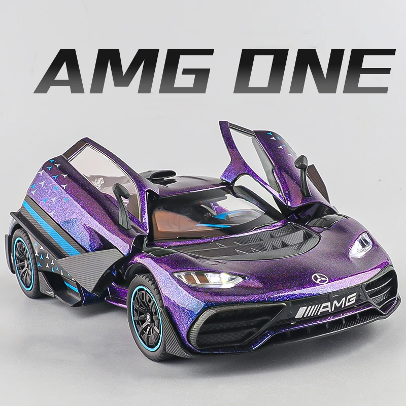 1:24 ONE AMG Supercar Legierung Automodell Sound und Licht Zurückziehen Kinderspielzeug Sammlerstücke Geburtstagsgeschenk