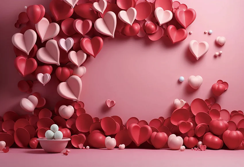 Mehofond 발렌타인 데이 사진 배경, 러브 하트 꽃 벽, 로맨틱 발렌타인 초상화 장미 꽃 장식 배경