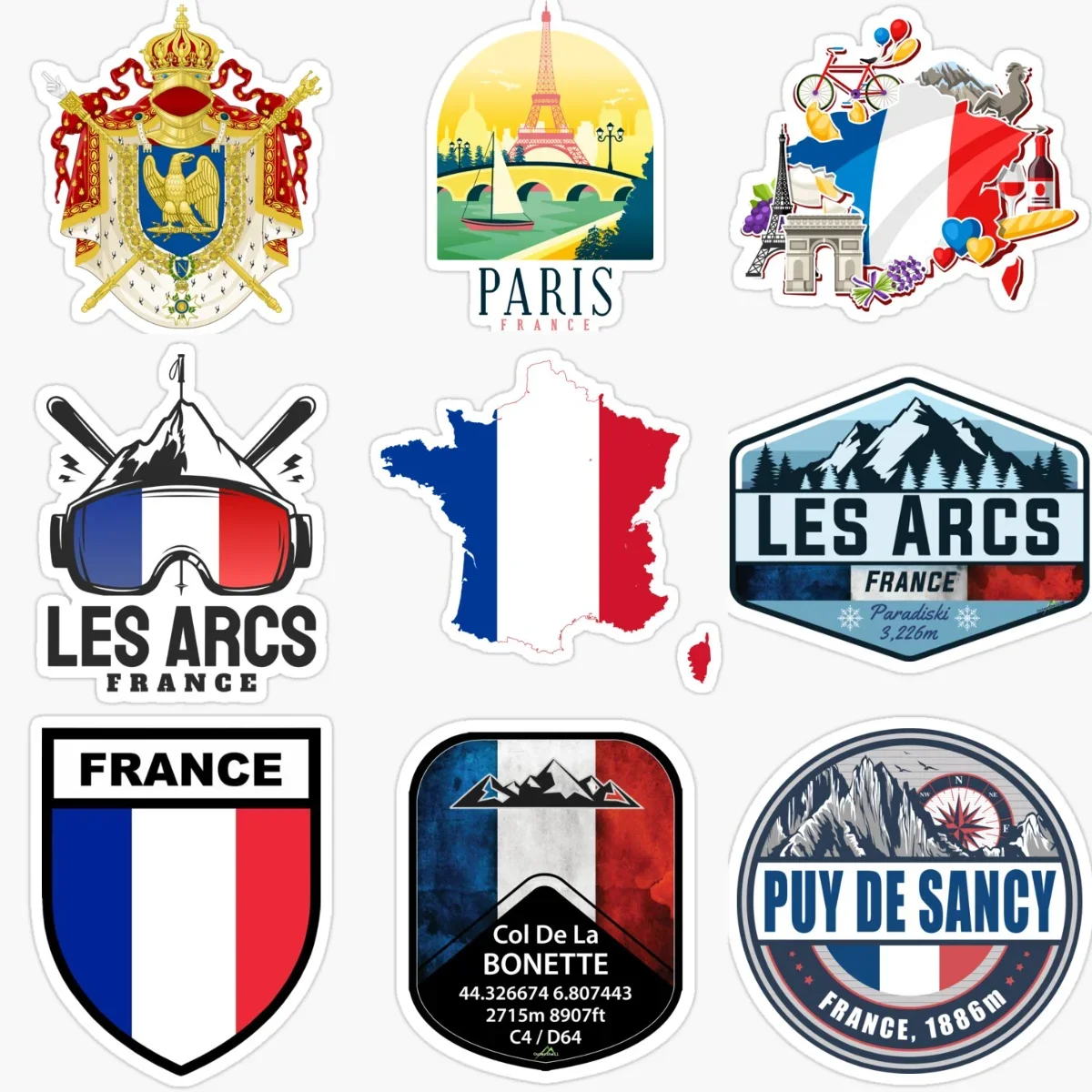 

France Flag Map Emblem Creative Personalized Stickers for Car Bicycle Helmet Motorcycle Bumper Window Decoration Accessories