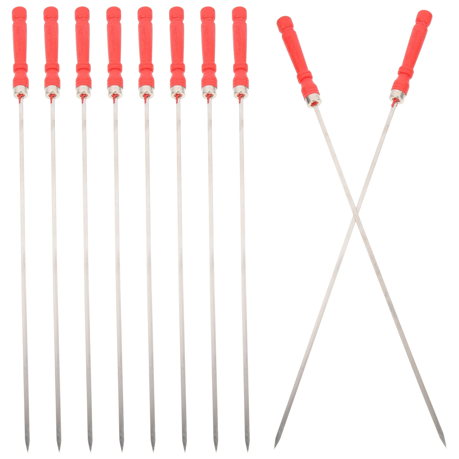 

10Pcs Outdoor Bbq Skewers Stainless Steel Multi-Function Grill Sticks Portable Barbecue Tools Camping Grill Utensils Kit