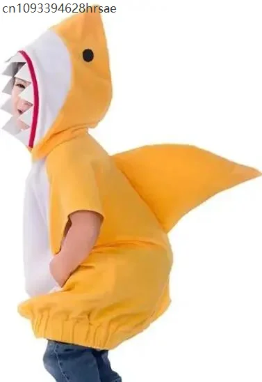 

Funny Cosplay Gray Shark Hoodie Halloween Costume for Kids Christmas Carnival Fancy Dress Up Party Children Stage Show
