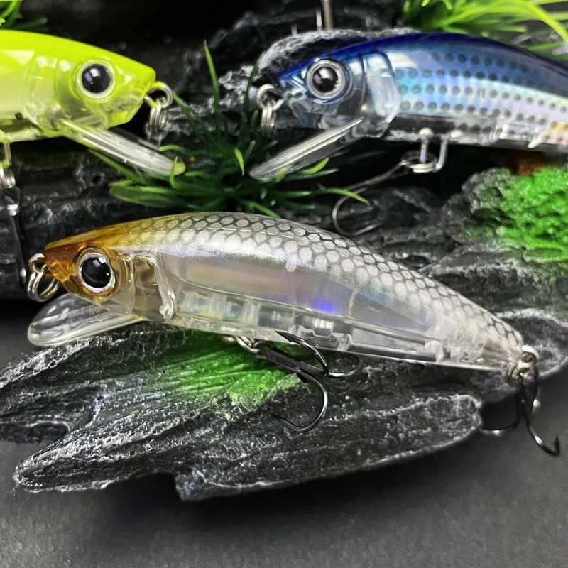 70mm 7.8g 3D Minnow Fishing Lures Floating Pesca Wobblers Artificial Hard Baits Inshore Stream Trout Crankbait Fishing Supplies