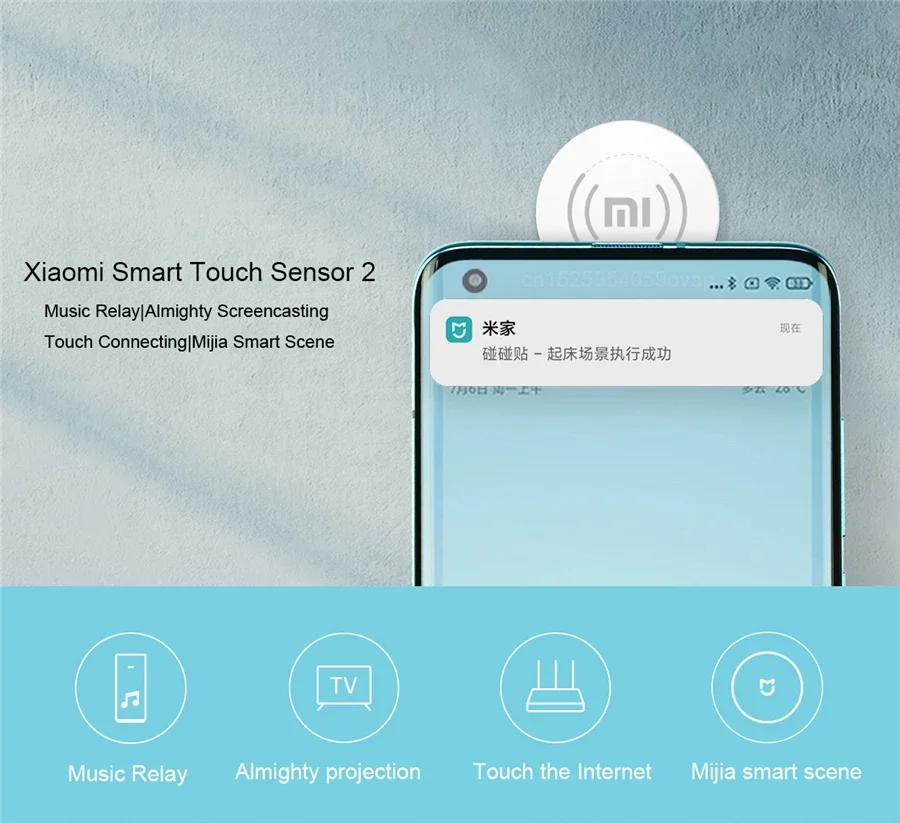 Xiaomi Mijia Smart Touch Sensor Smart Scene Music Relay All-around schermo di proiezione Touch Connect Networking per Mi Home App