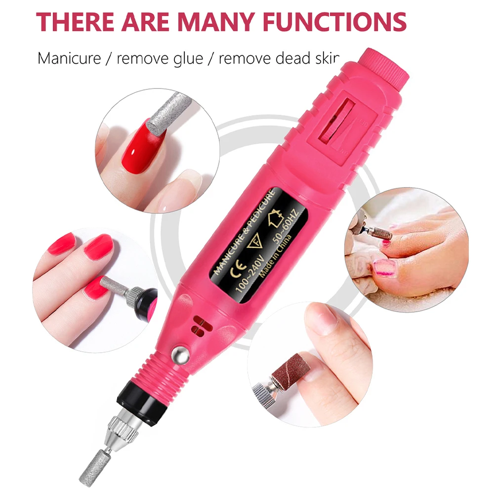 LINMANDA Manicure Set Nail Drill Machine With UV LED Nail Dryer Lamp Liner Brush Nail Charm Set Decor Diamond Nail Accessories