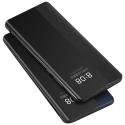Genuine Leather Case Window View Smart Case for Huawei P30/P30 Pro Shockproof Heavy Duty Defender Flip Cover Case