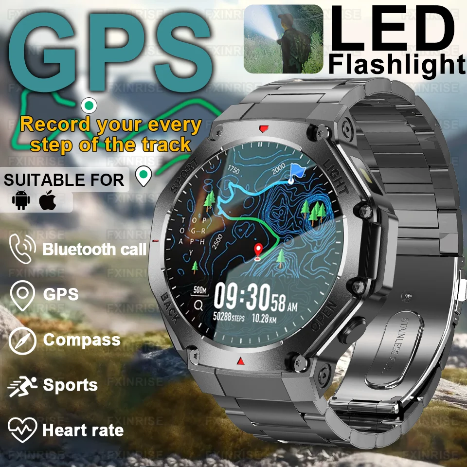 

New Outdoor GPS tracking Sports Smart Watch 1.53'' AMOLED Screen Compass Bluetooth Call IP68 Flashlight Watch For HUAWEI 2025New