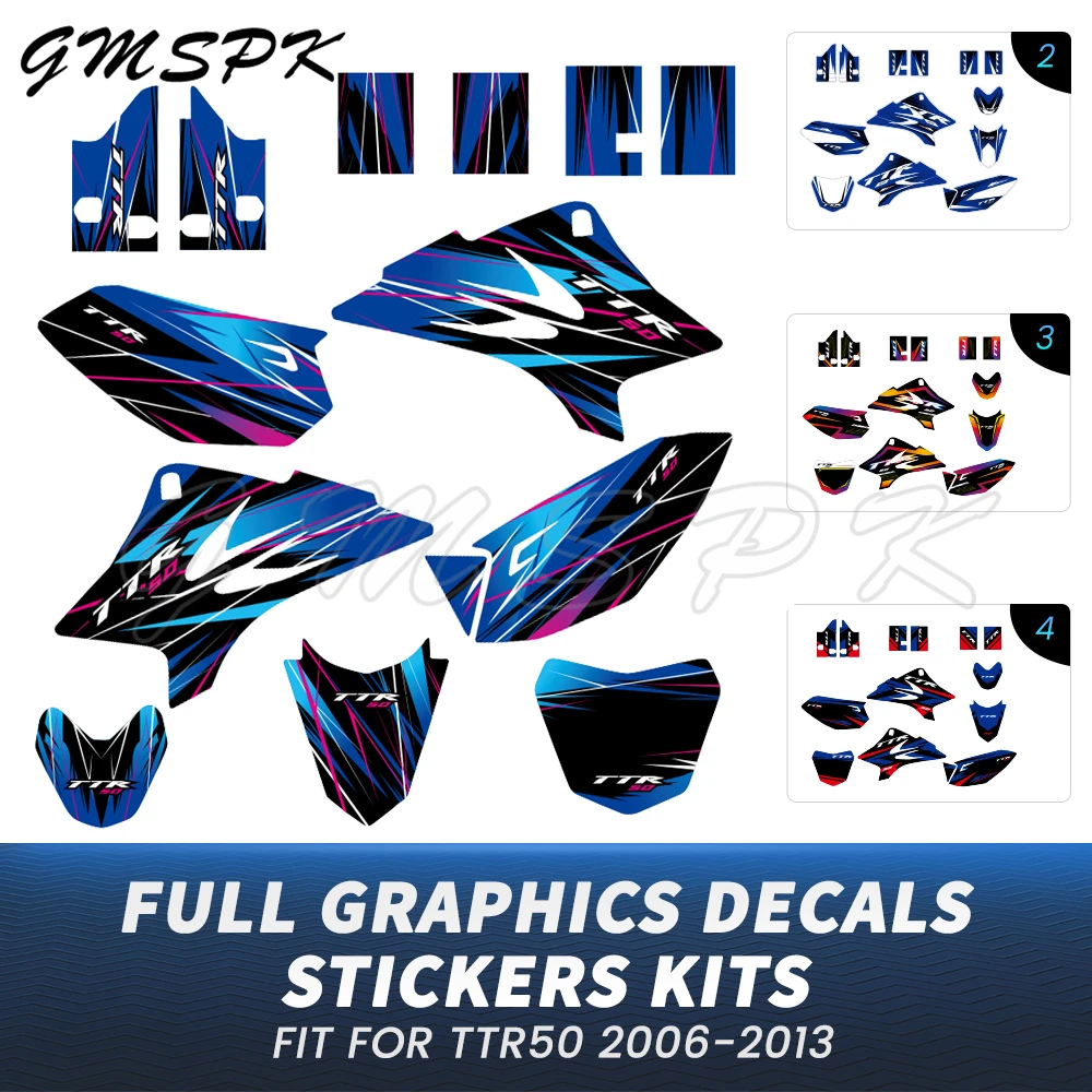 

Motorcycle Full Set Decoration Graphics Background Decals Sticker Kit Fit for Yamaha TTR 50 TTR50 2006-2015