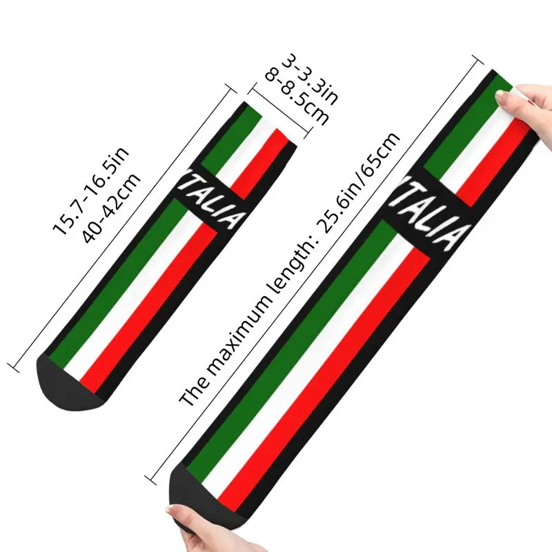 Calcetines de vestir con bandera de Italia para hombre y mujer, medias cálidas a la moda