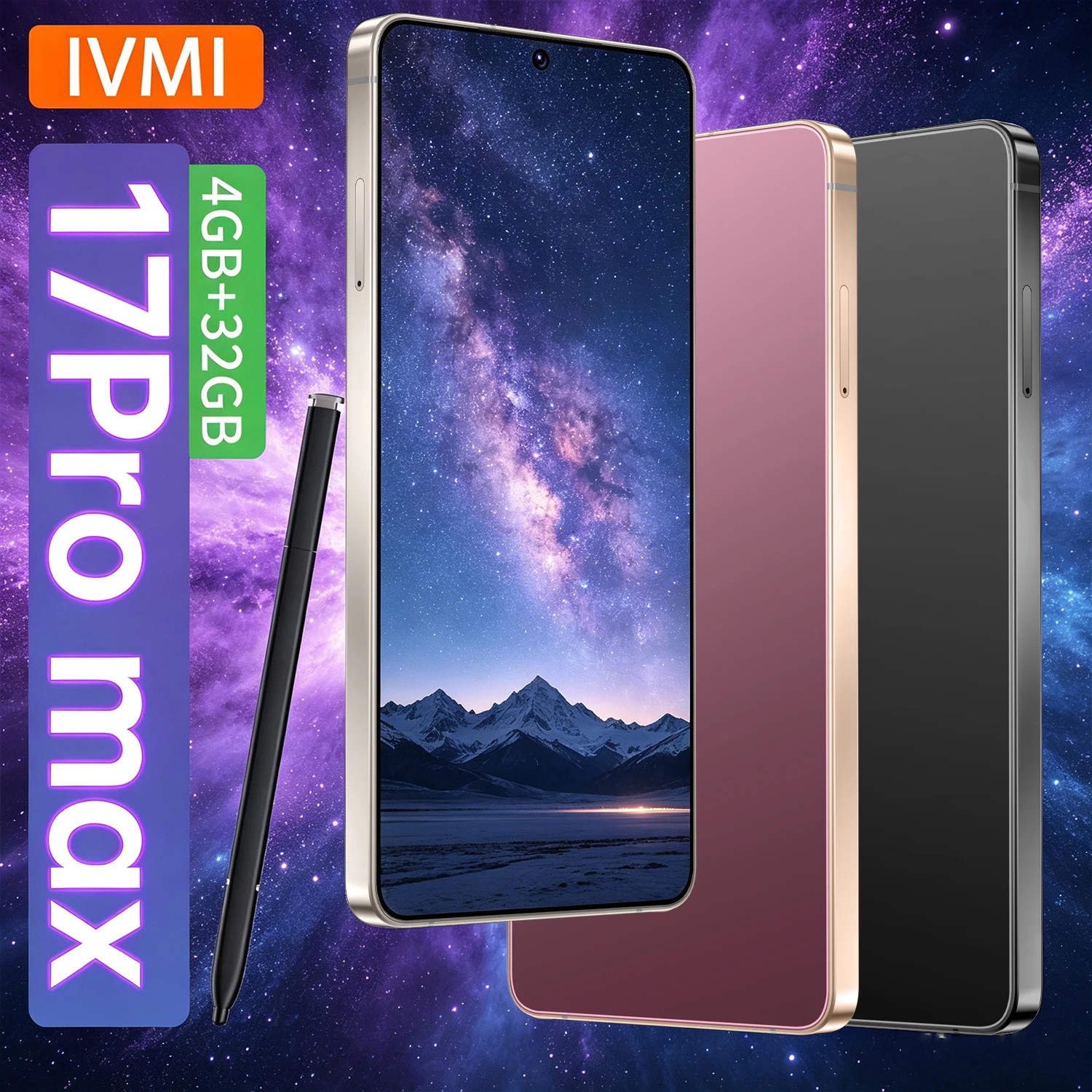 IVMI GSM 17 ProMax smartphone 6.9-inch Android12 4GB memory 32GB from Face ID 4G network Google Play Store mobile phone