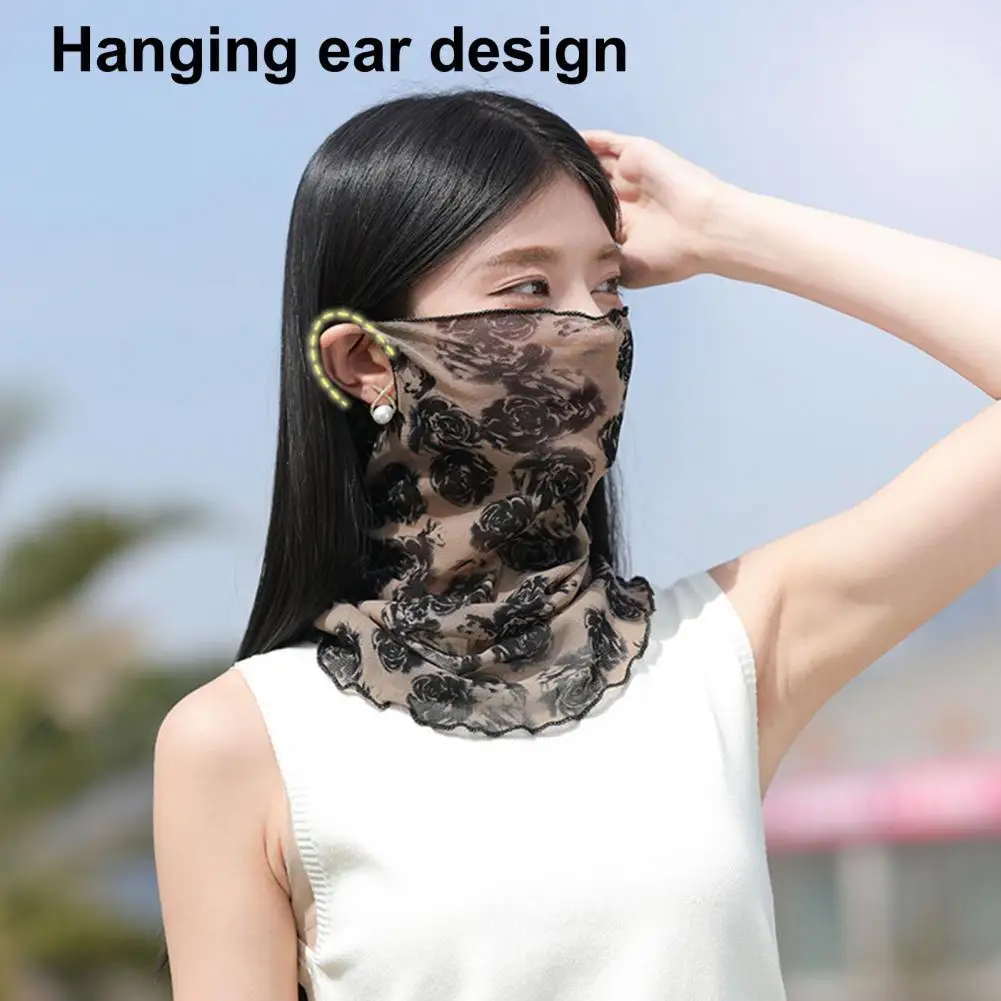 Comfortable Skin Scarf Printed Summer Neck Scarf for Cycling Use Breathable Sun Face Mask Headband for Outdoor Sports