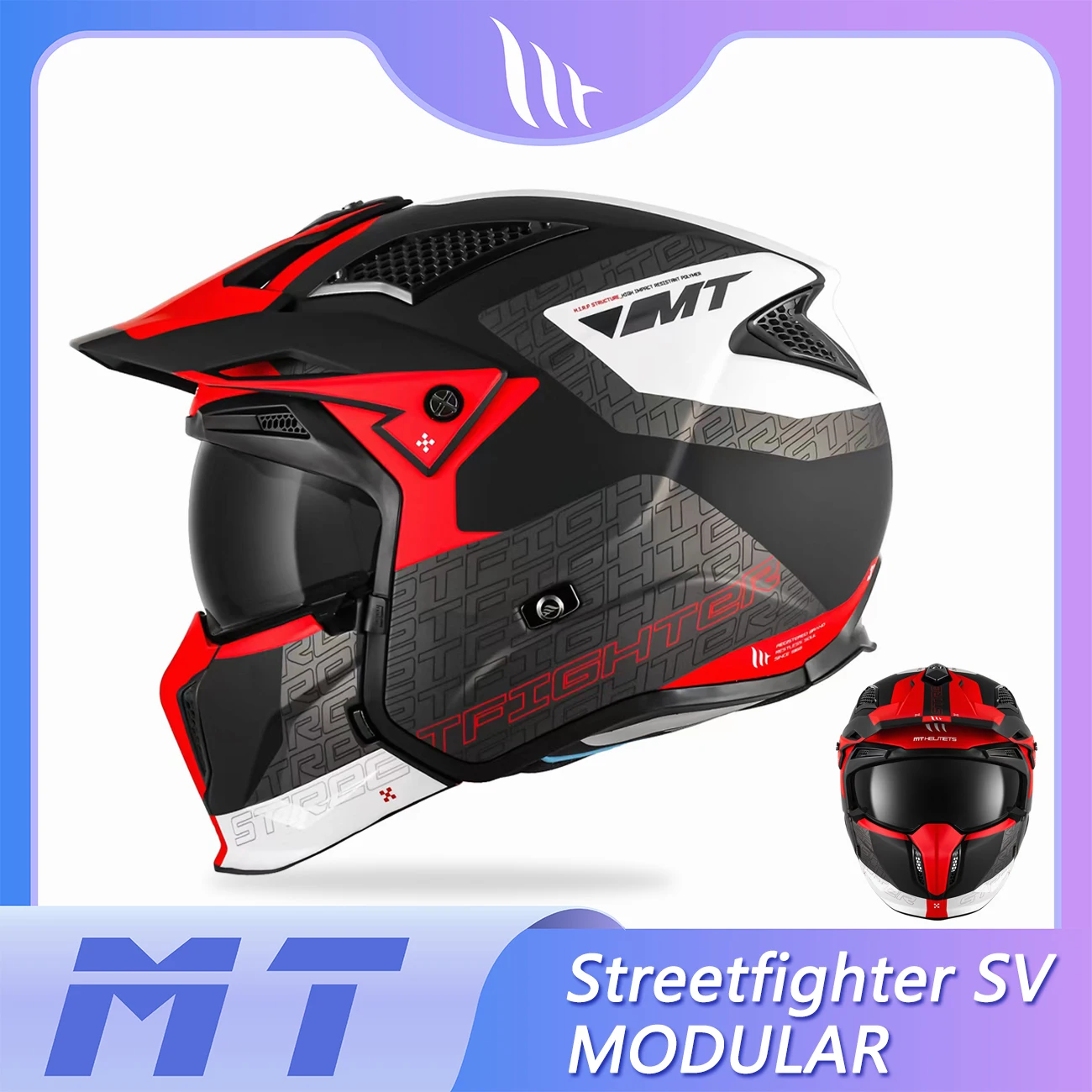 خوذة دراجة نارية معيارية MT Streetfighter SV Motocross خوذات سباق الدراجات النارية القابلة للإزالة مع غلاف ABS جميع المواسم #2