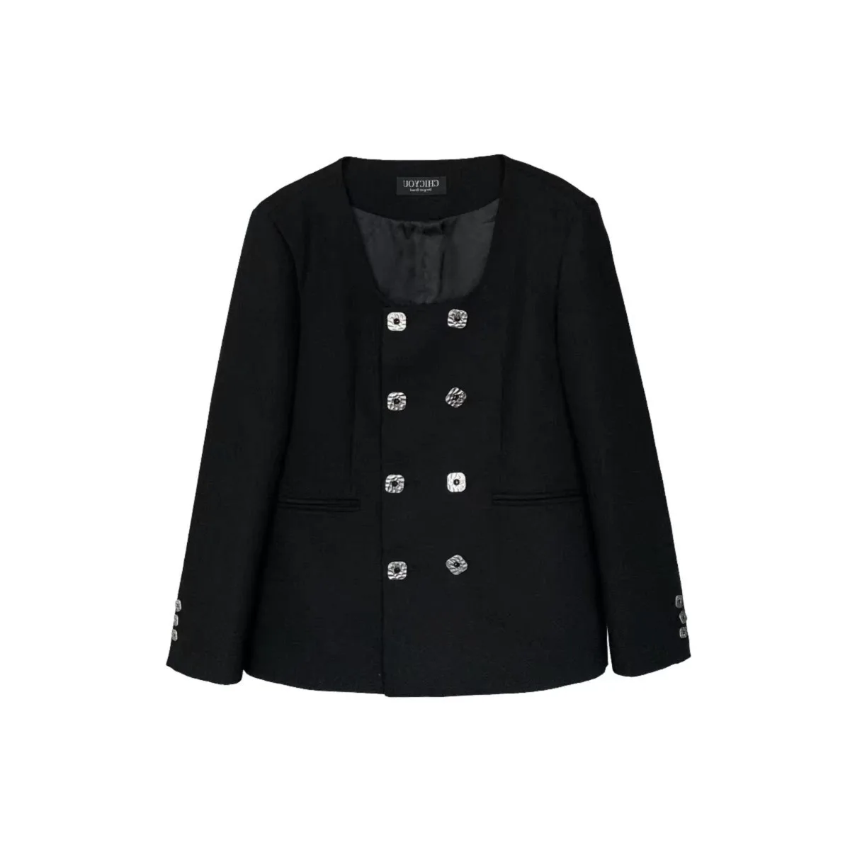 سترة نسائية كاجوال مزدوجة الصدر كبيرة الحجم من KWTX برقبة مربعة أنيقة وبسيطة ومريحة لخريف 2025 #6