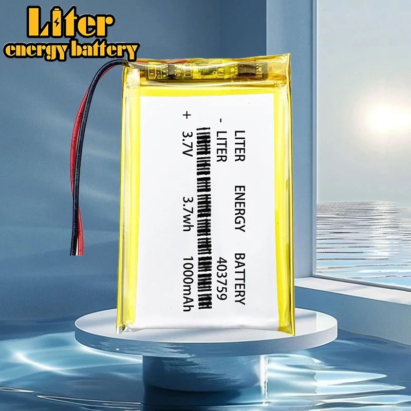 403759 3.7V 1000MAH 383759 Lithium Polymer Li-Po li ion Rechargeable Battery cells For Mp3 MP4 MP5 GPS mobile bluetooth