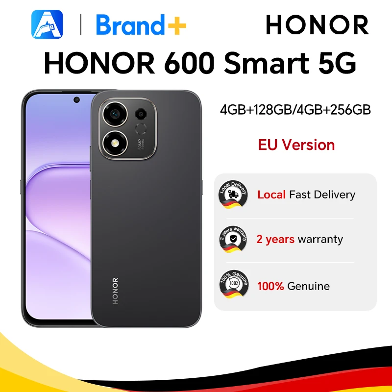 HONOR 600 Smart 5G, EU-Version, 5G-Smartphone, 6,87 Zoll LCD-Display, 7700mAh Akku, Snapdragon 4 Gen4, IP64, Dual-SIM