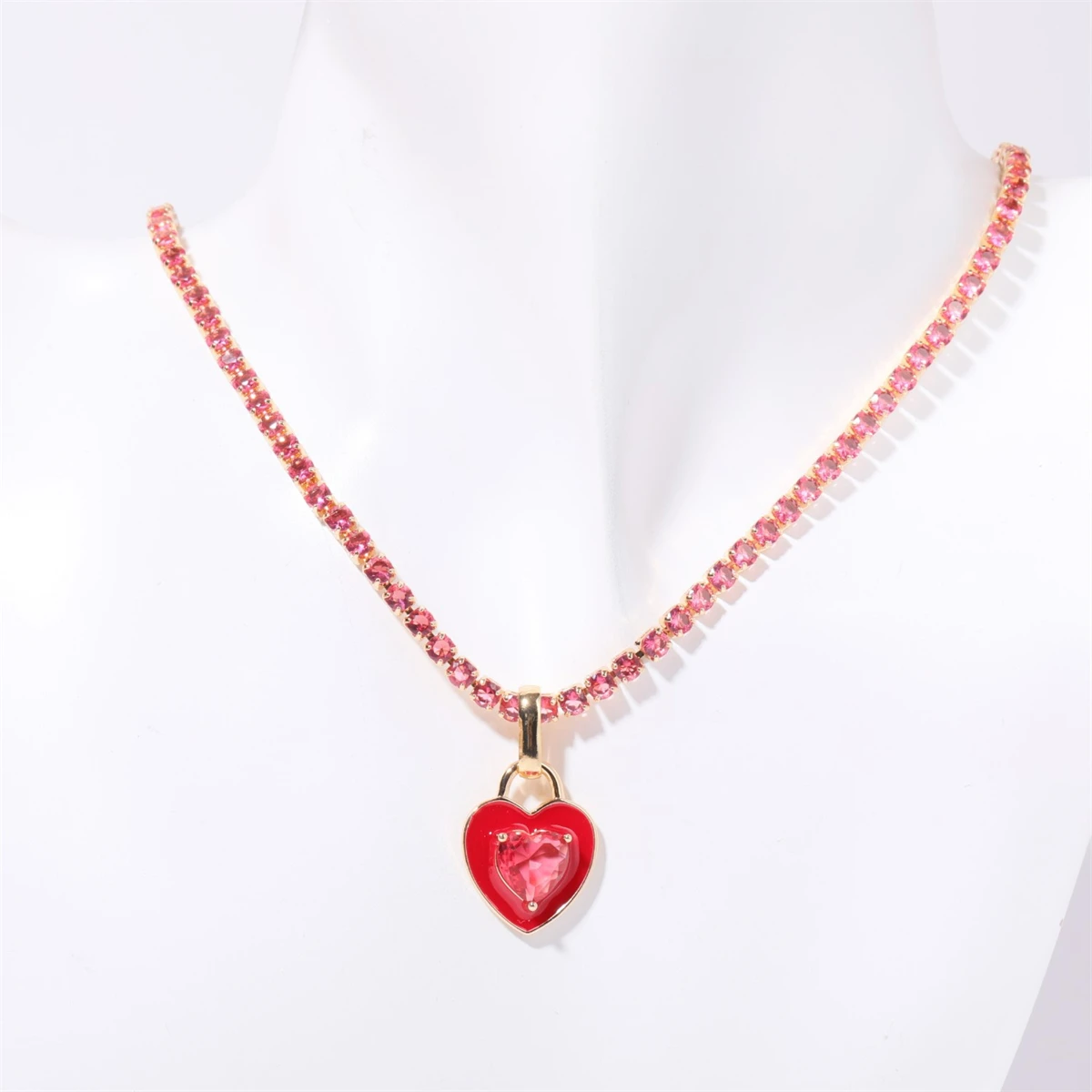 2026European and American tennis chains  colored zircon neck