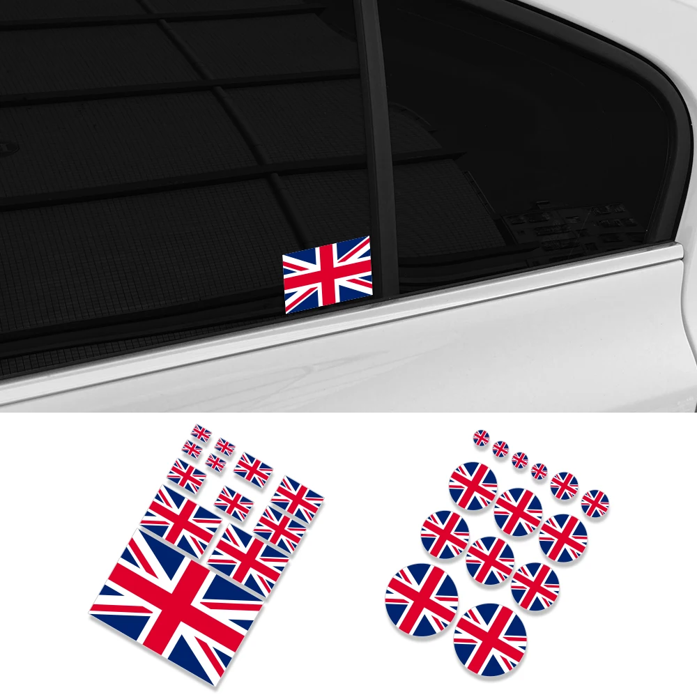 Car Sticker Creative The British Flag Circular Square Flag Series Stickers Car Body Windows Personalized Decoration Accessories