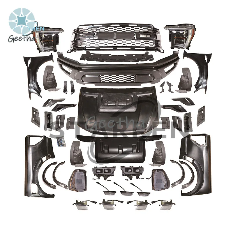 

Высококачественный автомобильный бампер, комплекты кузова для подтяжки лица для Ford Ranger T6 T7 T8 2013-2019, обновление Bodykit до F150 Raptor 2021