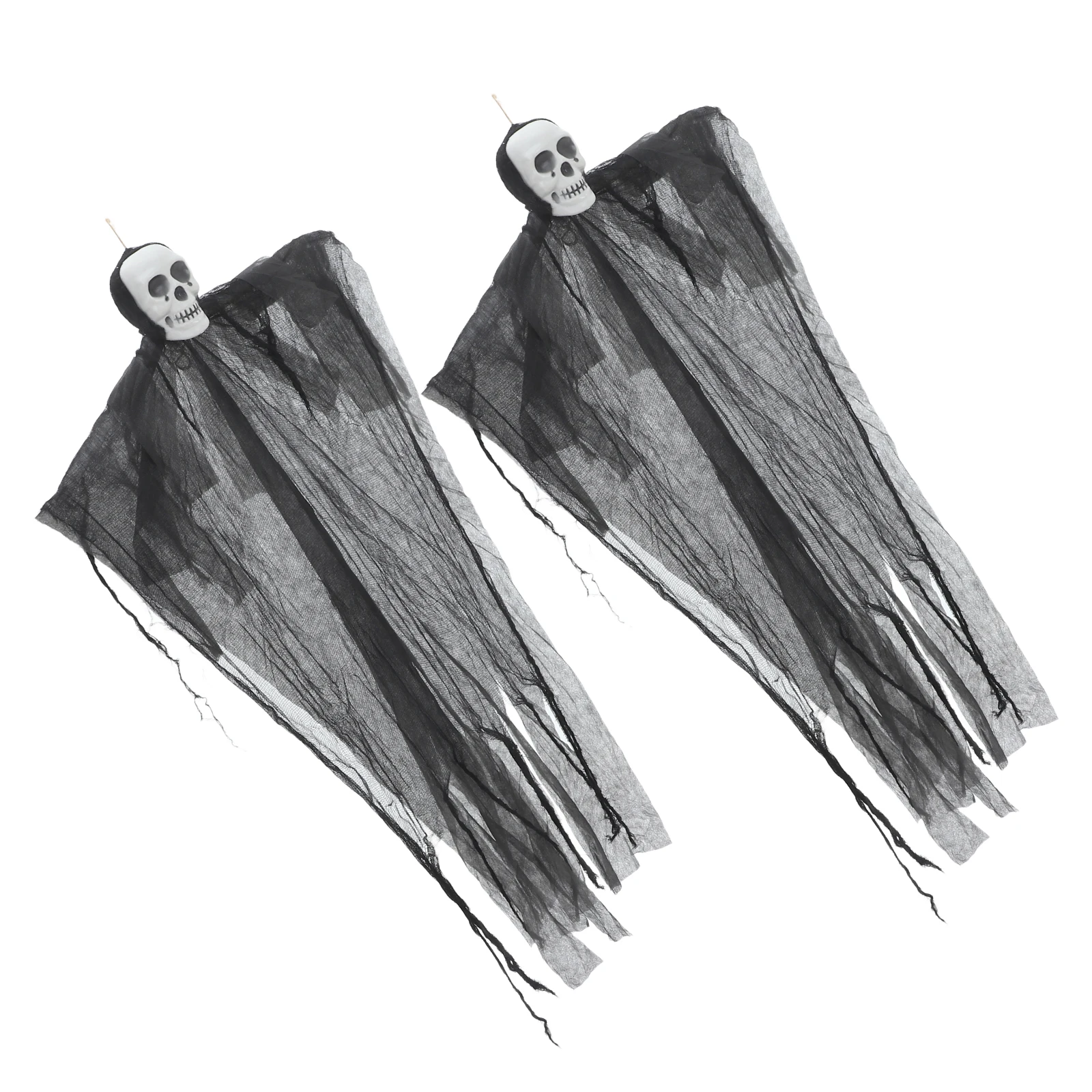 2 Pcs Skull Decoration Halloween Glowing Indoor Hanging Prop Outdoor Decorations Plastic Ghost Ghosts Figure Garden