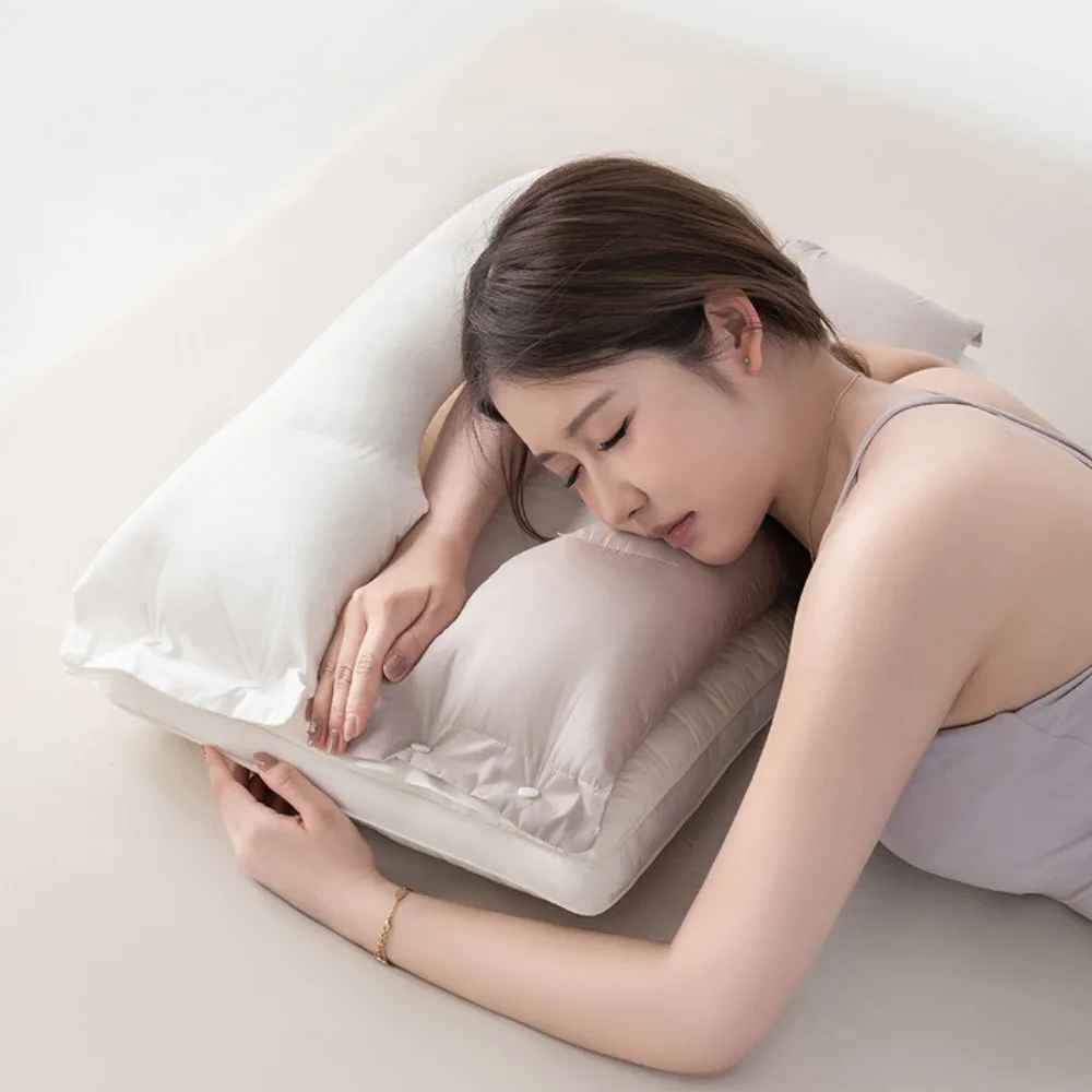 Ergonomic 3-in-1 Sleeping Pillow Detachable Soft Cervical Traction Pillow Lightweight Rectangular Neck Protection Pillow Bedroom