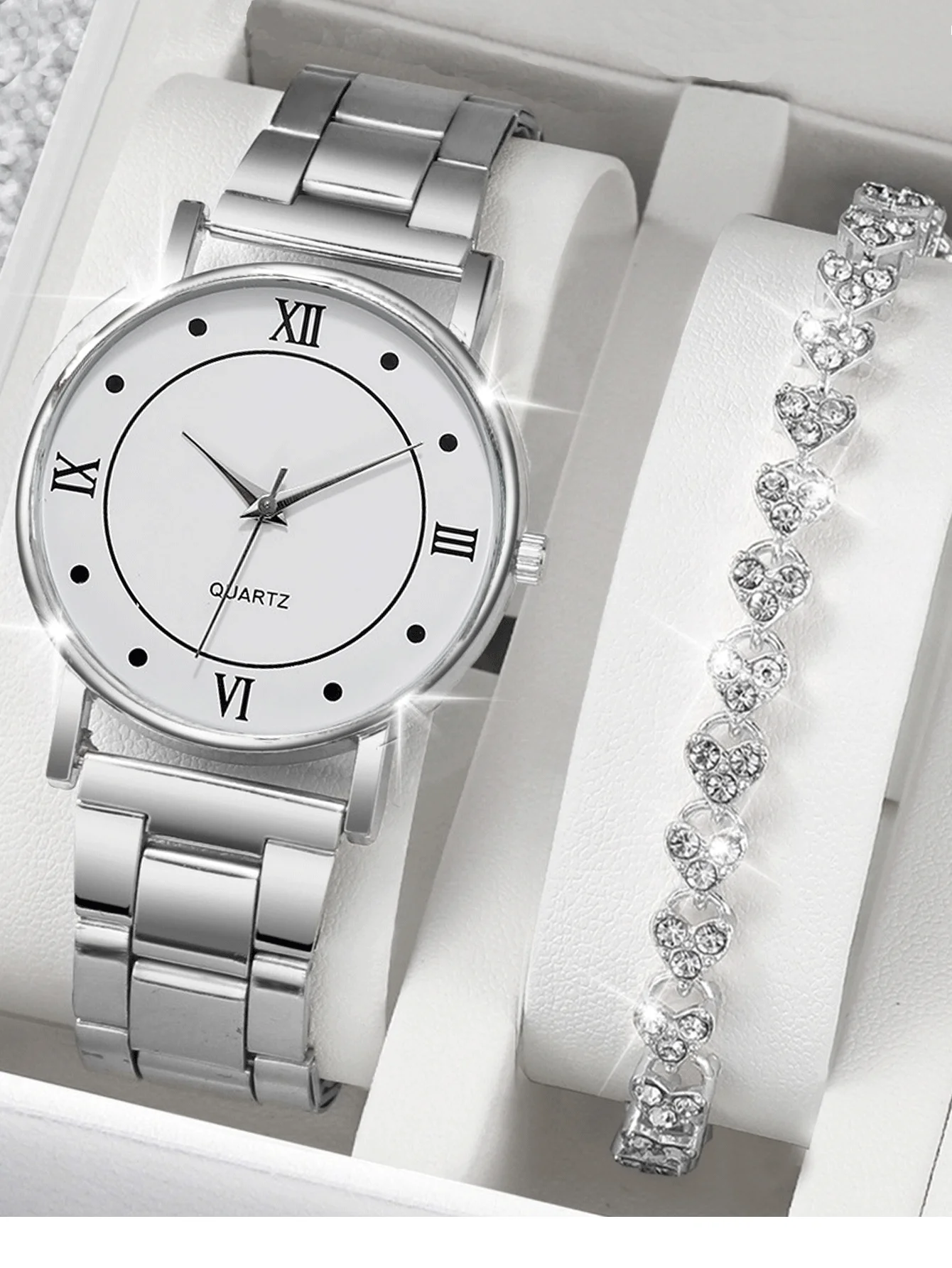 

Комплект мужских кварцевых часов из 2 предметов, мужские повседневные и деловые часы с ультратонкой стальной полосой