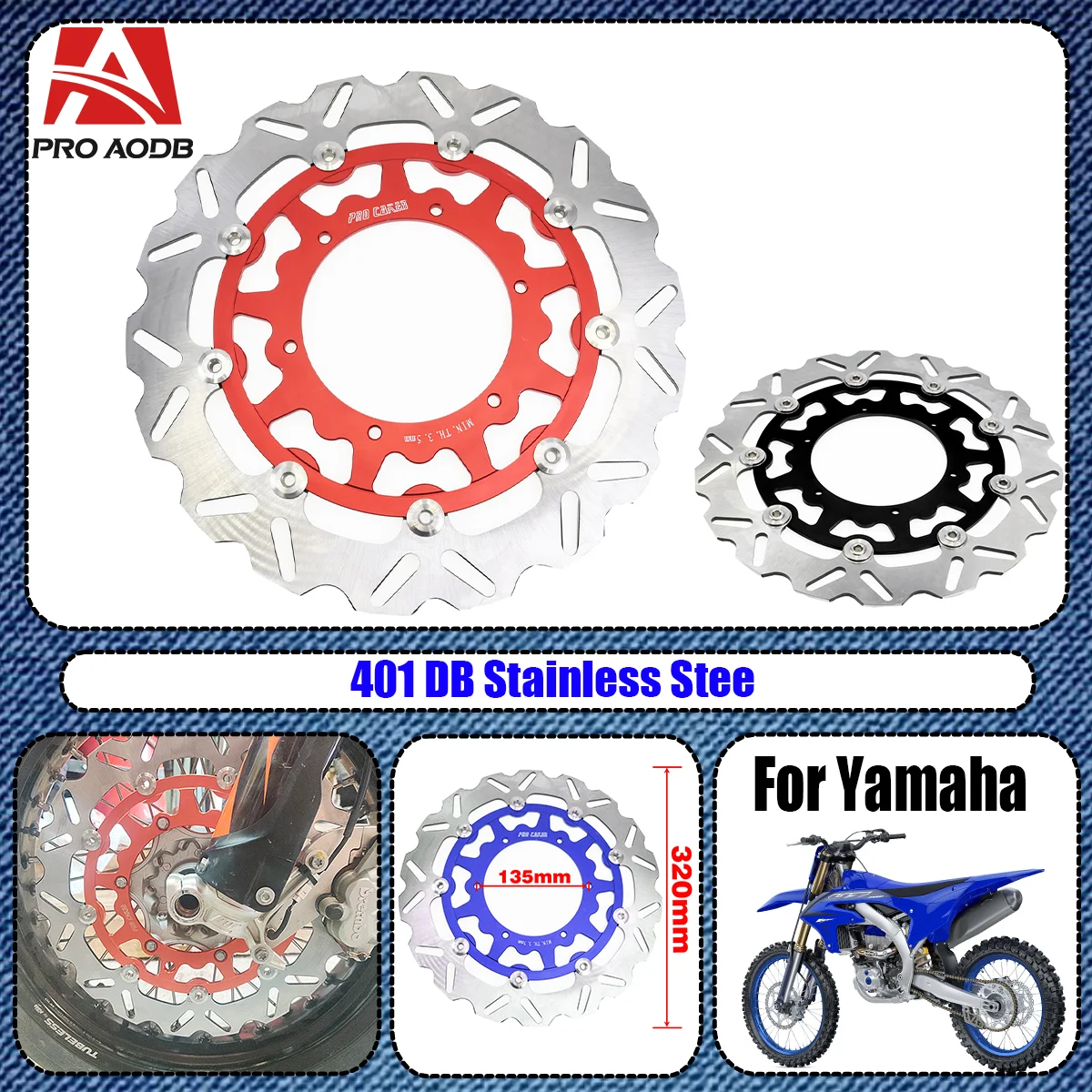 

270/320mm CNC Floating Front Brake Disc Rotor For Yamaha YZ WR 125 250 250X 250FX 250F 450F 426F 400F YZF WRF 250 400 426 450