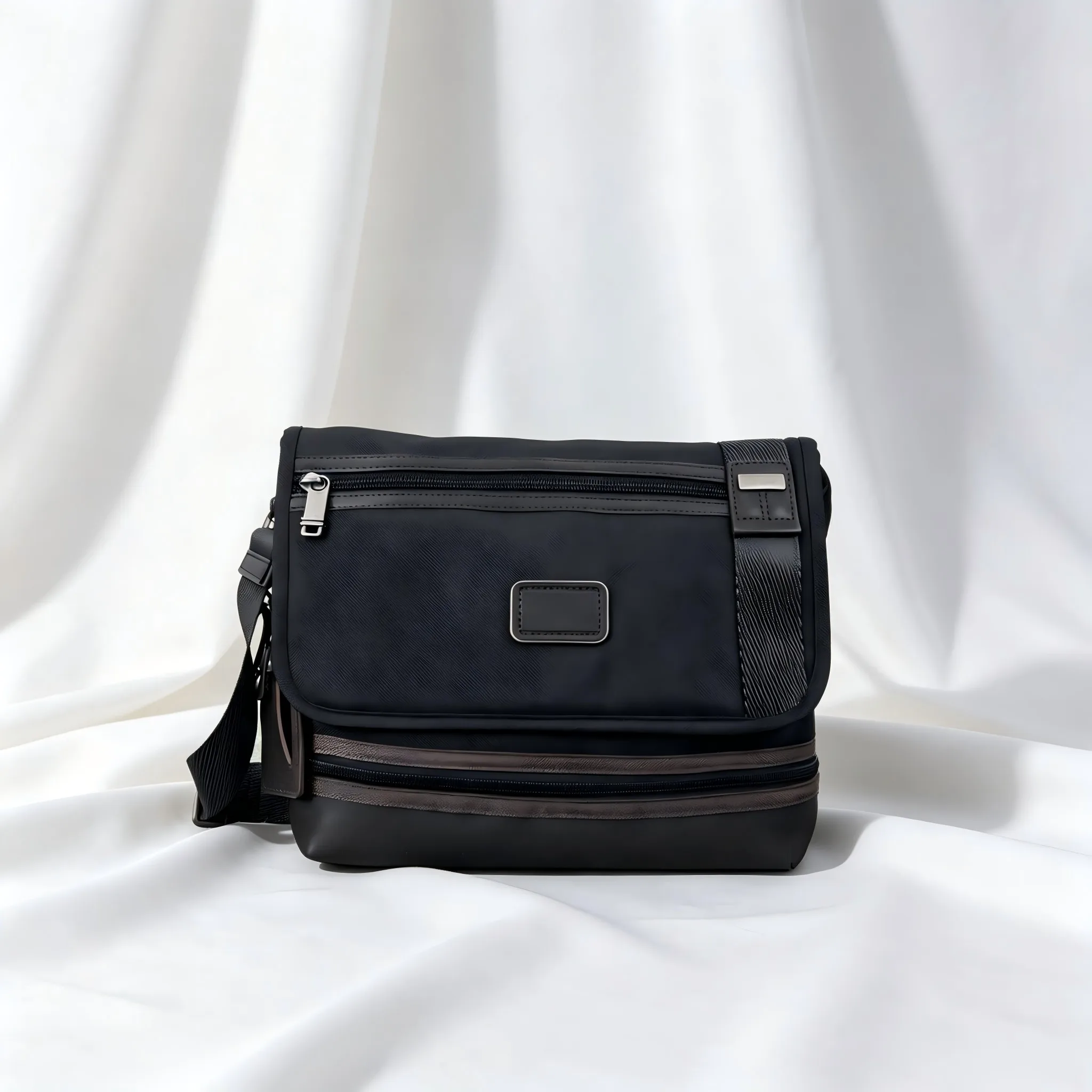 Mens Classic Lightweight Nylon Crossbody Bag, Business Casual Single Shoulder Messenger Bag for Outdoor Daily Use