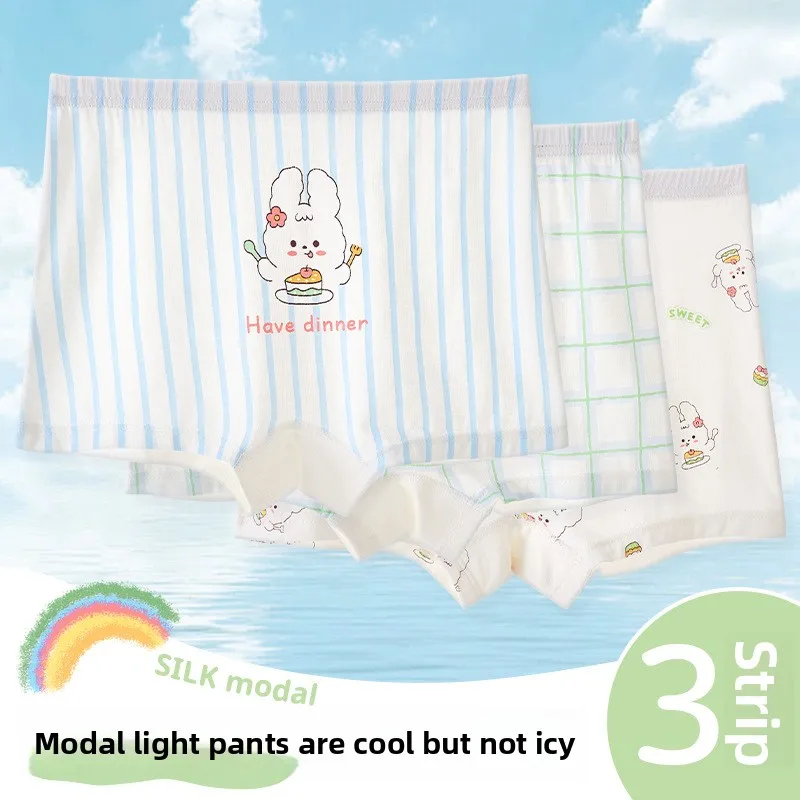 3 Pack Girls Cotton Underwear Soft Breathable Comfortable Kids Panties No Ride Up