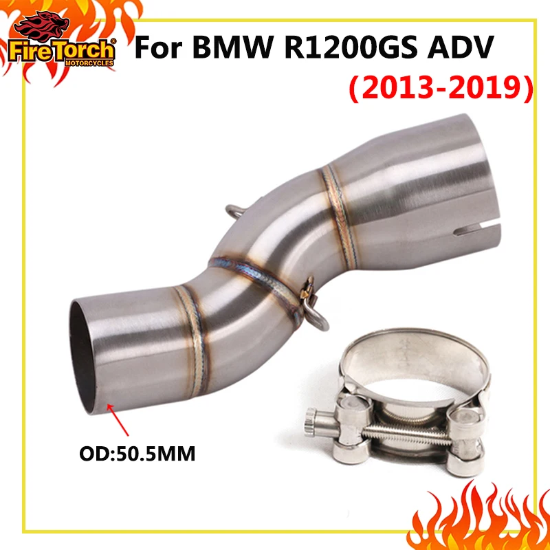 Motorcycle Exhaust Escape System Middle Link Pipe Tube Muffler Slip On For BMW R1200 R 1200 GS ADV Adventure R1200GSA 2013-2019