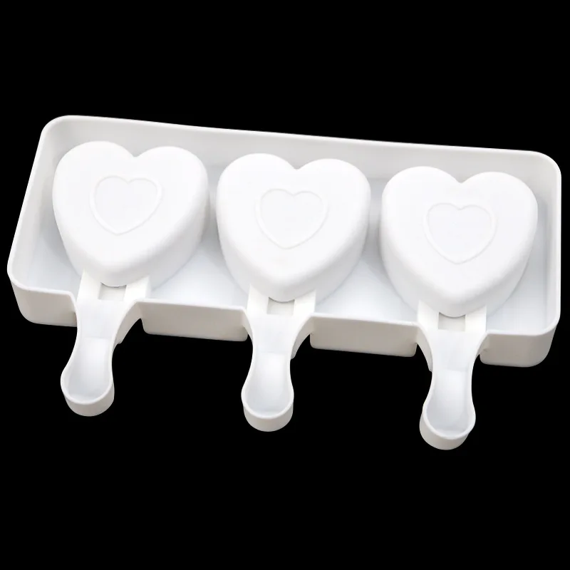 3 Cavity Love Cat\'s Claw Ice Cream Mould Food Grade Silicone Heart-Shaped DIY Chocolate Baking Pudding Mold Kitchen Accessories