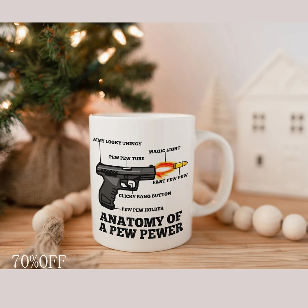 

Gun Cross Section Funny Mug Weapon Enthusiast Gift for Men Dad Gun Lover Present Gun Anatomy Design Ceramic Coffee Tea Cup