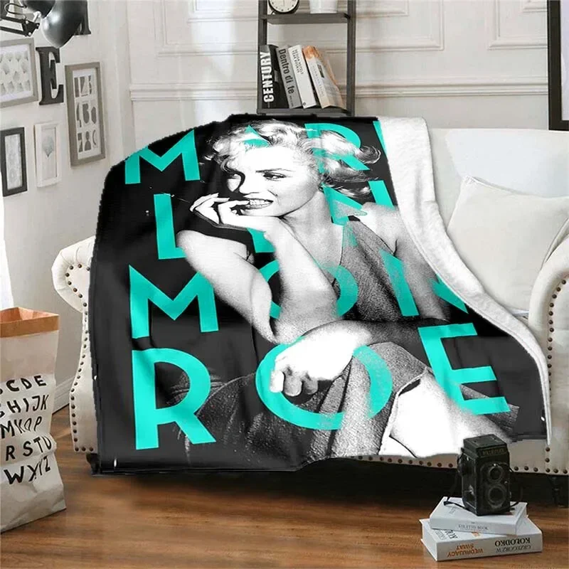 Marilyn Monroe Vintage Blanket Flannel Fashion Soft Blanket Super Warm Throw Blankets for Bed Bedroom Sofa Travel Picnic Blanket