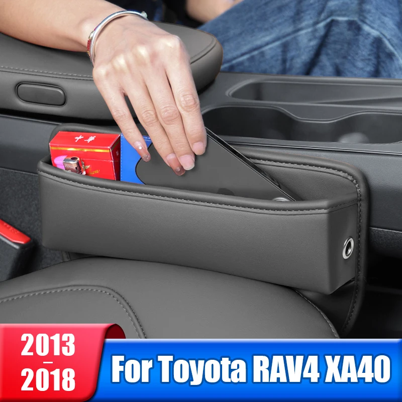 Кожаный ящик для хранения зазора сиденья для Toyota RAV4 XA40 2013-2018, аксессуары для салона автомобиля, высокая емкость