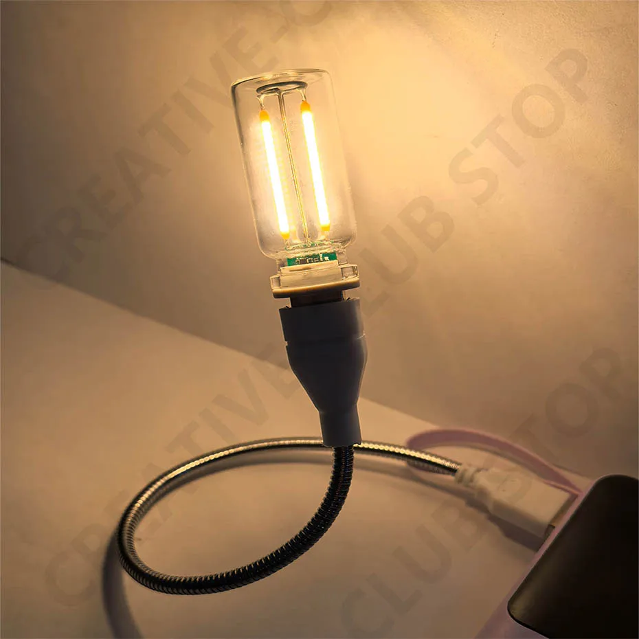 USB-Nachtlicht mit Touch-Adapter und 5V-Stecker, LED-Filamentlampe, tragbares Plug-and-Play-Dekorationslicht für Auto und Schlafzimmer – Detail 5