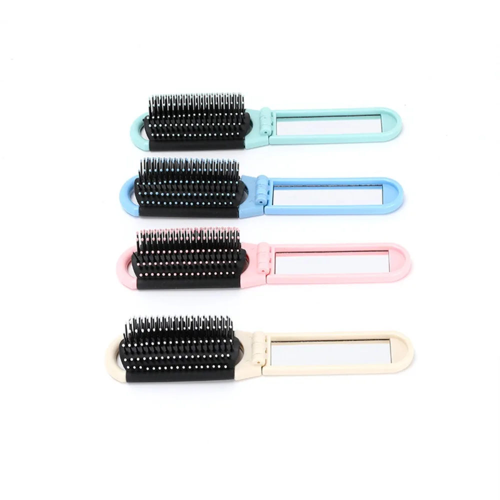 New with Mirror Travel Hair Brush Compact Hair Brush Hair Styling Tools Mini Hair Brush Massage Comb Women