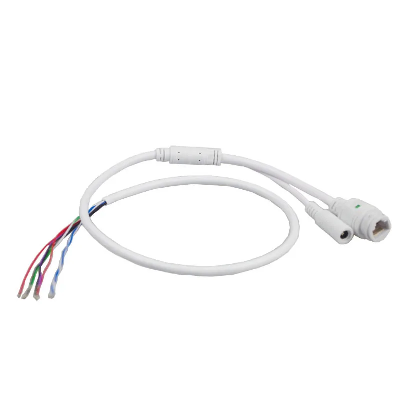CCTV POE IP Network Camera Módulo PCB, Vídeo Cabo de Alimentação, Conector RJ45 fêmea com terminais, 60cm