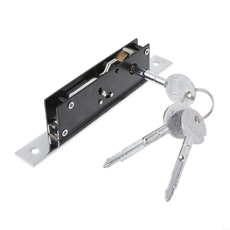 H9EC Durable Aluminum Alloy Sliding Door Hook Lock Cross-shaped for Key Locks Fo