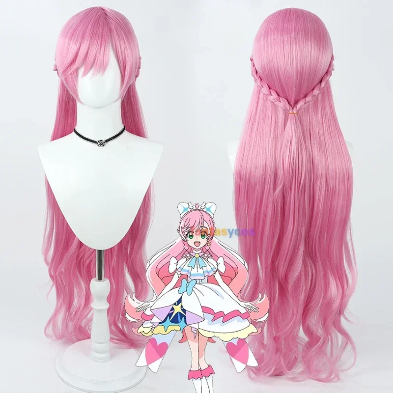 Hirogaru Sky! Pretty Cure Prism Henshin 100cm Pink Long Straight Anime Cosplay Wigs Heat Resistant Hair for Halloween Costume