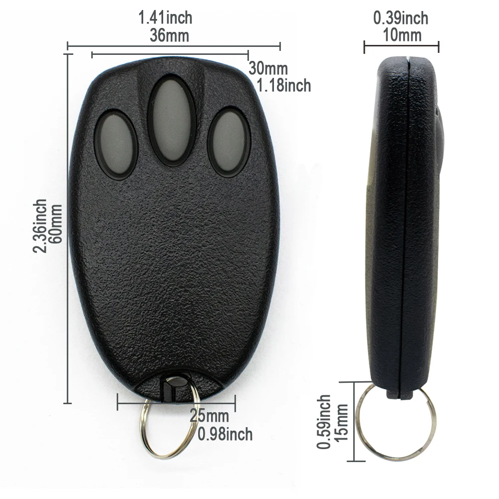 2 スタイルマーリン + 、マーリン + 2.0 94335e 4335E TX2EV ガレージリモコン 433.92MHz 2 モードゲートドアオープナー