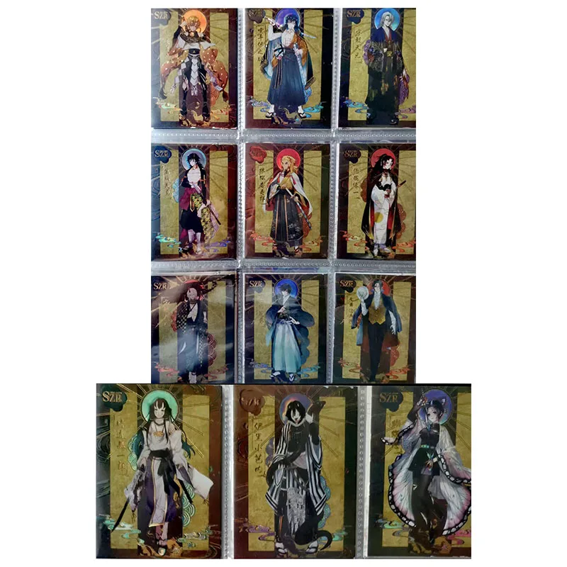 Anime Demon Slayer Rare SP QR SZR Refraction Foil Himejima Gyomei Iguro Obanai Toys for boys Collectible Cards Birthday Present