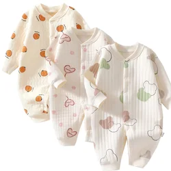 Outono macacão do bebê de algodão macio recém-nascido macacão urso coelho dos desenhos animados roupas da criança infantil macacão meninos meninas bodysuit 0-24m