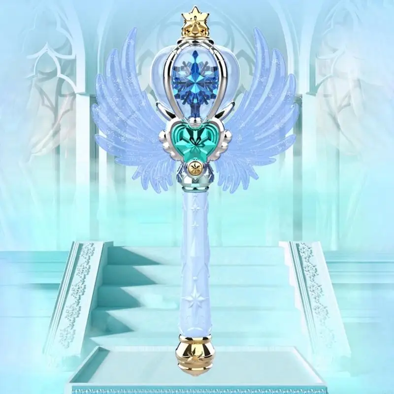 K9FF ของขวัญชนิดบรรจุกล่อง Light Up ไม้กายสิทธิ์เกล็ดหิมะ Magical หมุน LED ของเล่นสำหรับเด็กผู้หญิงเด็กผู้ชาย