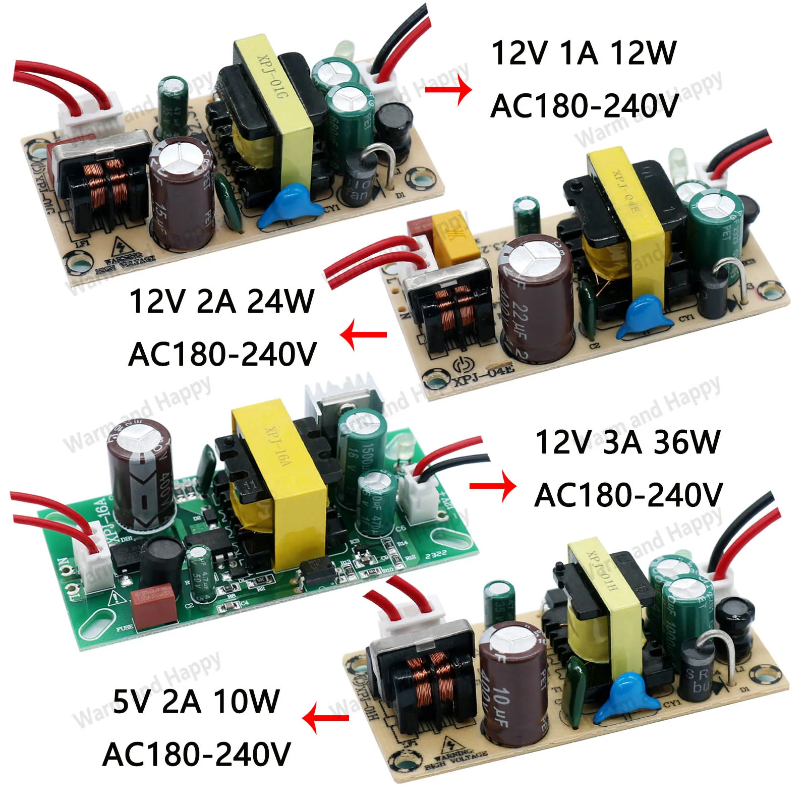 Imagem -03 - Driver de Led de Potência Total 220 a 12v 1a 2a 3a 5a 5v 2a 24v 32v Adaptador Led Conversor de Fonte de Alimentação Transformadores de Luz Diy de Alta Qualidade