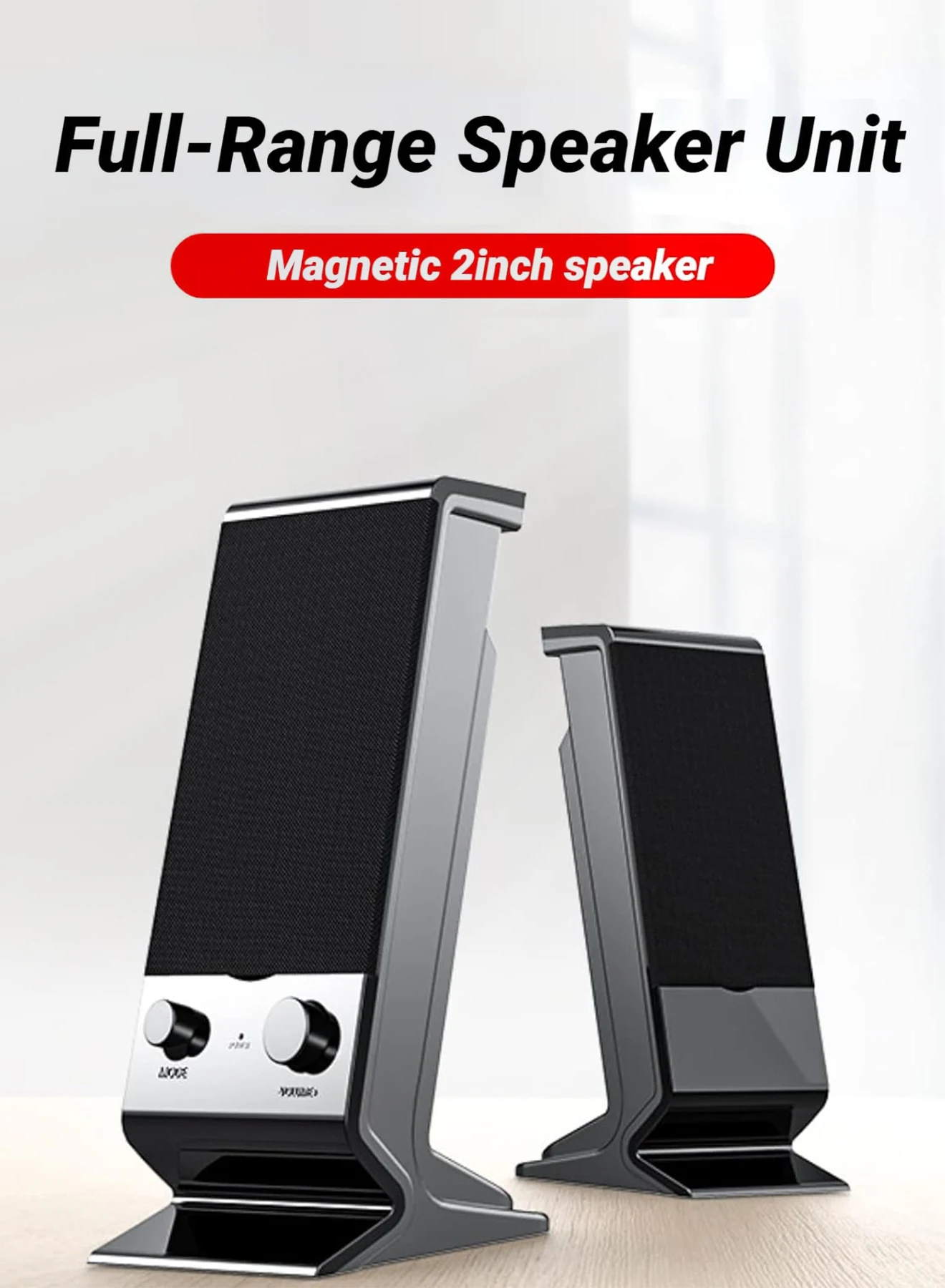 Computer Speaker Compact and Delicate Laptop Speakers with Volume Control and 3.5 Mm Audio Plug, USB-Powered Desktop Speaker