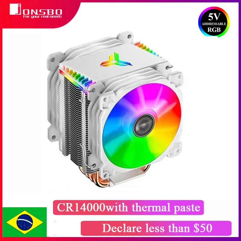 JONSBO CR-1400 ARGB 4 Heat Pipe Tower 5V 3 Pin CPU Cooler Air-Cooled Intel LGA1700 AMD CPU Cooler 2011 v3 x99 Processor Cooler