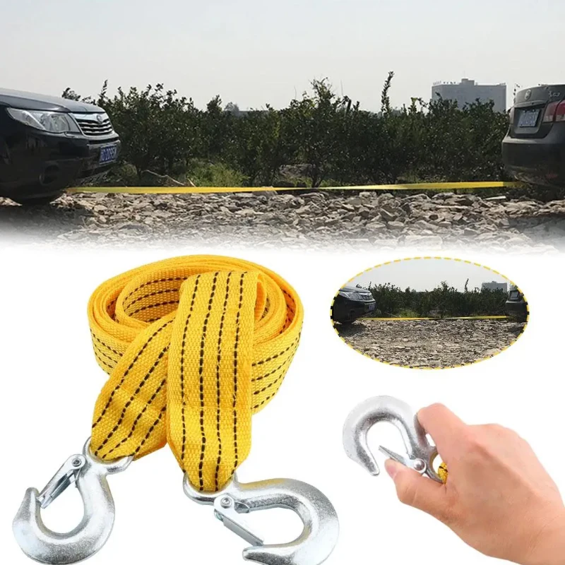 

Car Thickened 3/4M Nylon Tension Rope Outdoor Emergency Tow Rope Trouble Tow Hook Tie Down Strap Reflective